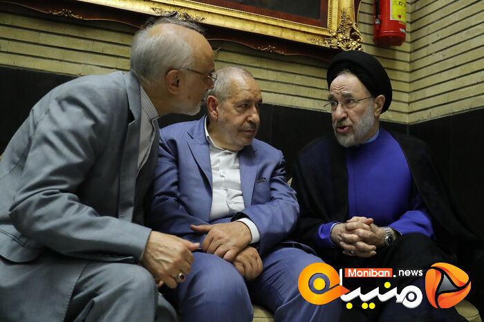 گزارش تصویری| حضور خاتمی، روحانی، خمینی و لاریجانی در مراسم ختم والده اسحاق جهانگیری
