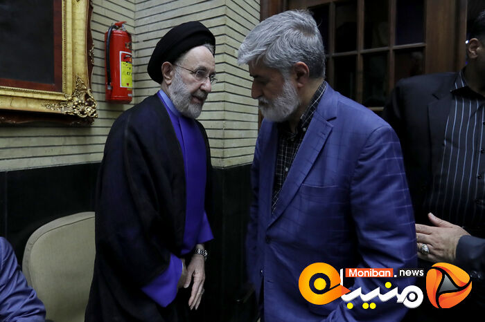 گزارش تصویری| حضور خاتمی، روحانی، خمینی و لاریجانی در مراسم ختم والده اسحاق جهانگیری