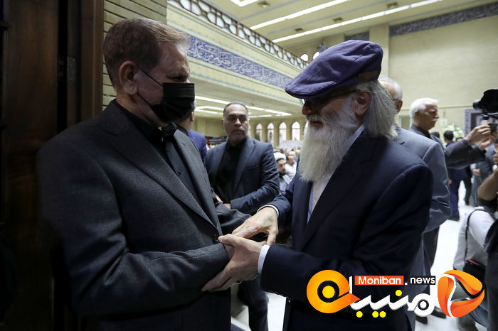 گزارش تصویری| حضور خاتمی، روحانی، خمینی و لاریجانی در مراسم ختم والده اسحاق جهانگیری