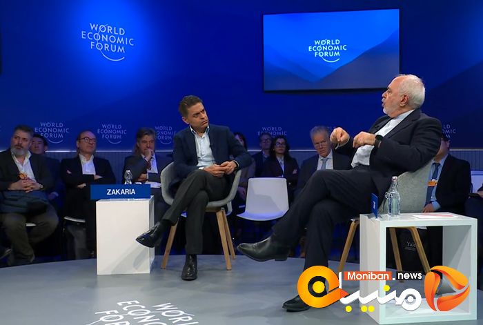 گزارش تصویری/ گفتگوی ظریف با فرید زکریا، مجری سی ان ان در اجلاس داووس