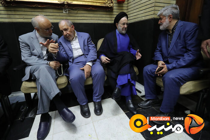 گزارش تصویری| حضور خاتمی، روحانی، خمینی و لاریجانی در مراسم ختم والده اسحاق جهانگیری