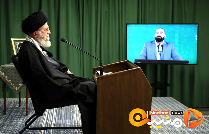 نشست تصویری رهبر معظم انقلاب اسلامی  با جمعی از مداحان