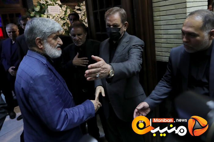 گزارش تصویری| حضور خاتمی، روحانی، خمینی و لاریجانی در مراسم ختم والده اسحاق جهانگیری