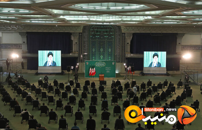 نشست تصویری رهبر معظم انقلاب اسلامی  با جمعی از مداحان